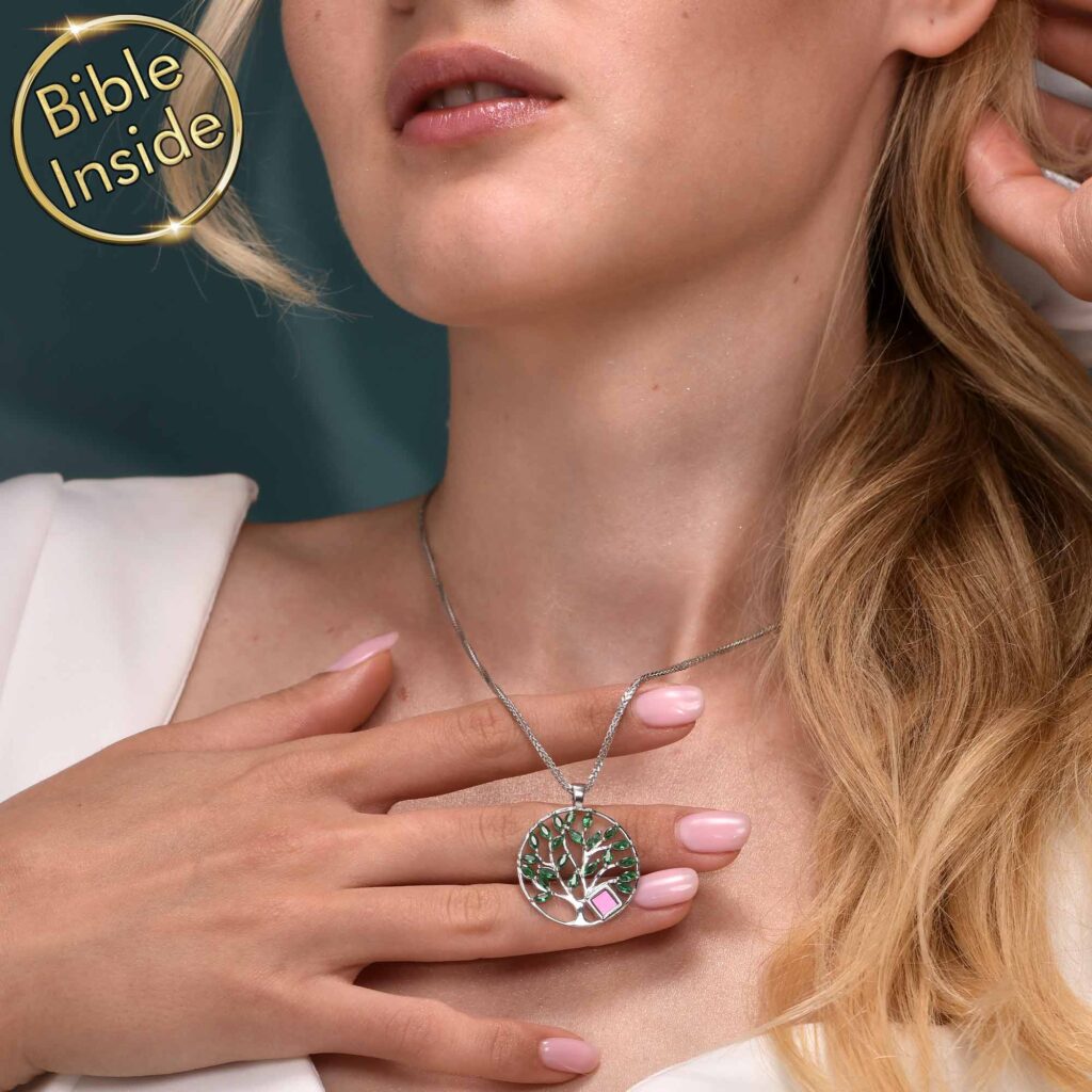 Unique Christmas Gifts for Wife: Elegant Tree of Life with Bible Inside from My Nano Jewelry